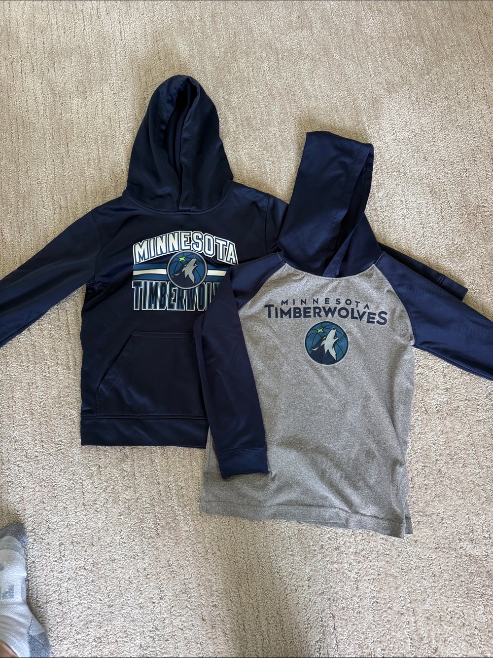 Minnesota Timberwolves Kids Navy & Gray Hooded Pullover